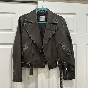 Zara Faux Leather Moto Jacket